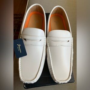 White Leather Loafers for Men